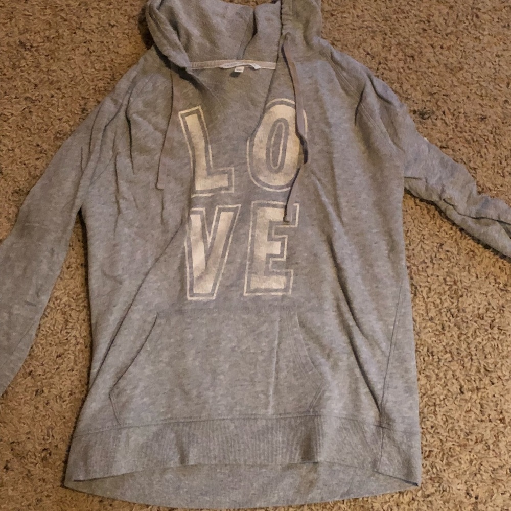 V-neck hooded sweatshirt